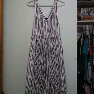 Black and white knee length dress